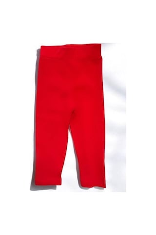 Zekids Kız Çocuk Pamuklu Esnek Tayt-16663 Kırmızı