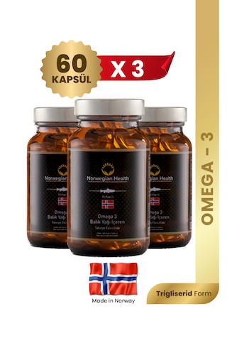 Norwegian Health Omega 3 1000 MG Somon&Morina Balık Yağı 3 x 60 Kapsül