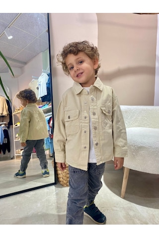 Noble Kids Erkek Çocuk Basic Denim Ceket Bej