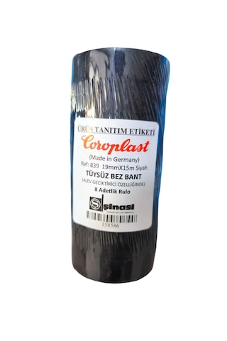 Coroplast Tüysüz Bez Bant 19 Mm X 15 Mt 8 Adet 8 Adet