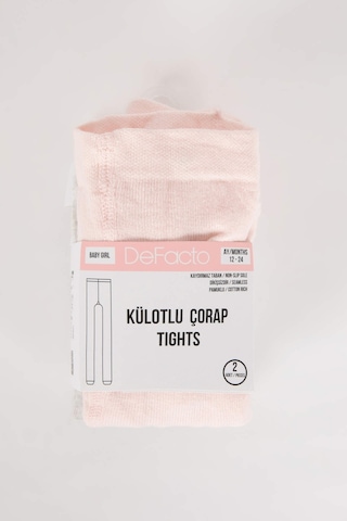 Defacto Kız Bebek Kaydırmaz Taban 2'li Pamuklu Külotlu Çorap A7588A5NSKR1 Çok Renkli