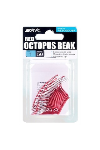 Bkk Red Octopus Beak 50 Adet Olta İğnesi 4/0 1