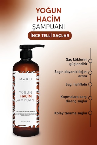 Maru İnce Telli Saçlar Için Volume Hacim Veren Şampuan 750 Ml