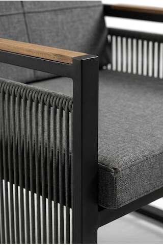 Maris Bahçe Balkon Oturma Takımı Metal Karkas, 3+1+1 Koltuk, Teak Masa