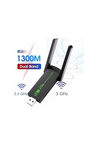 Usb Wireless Adaptör Wifi5 Ac1300 Mbps Dual Bant Usb Adapter 2.4g -5g