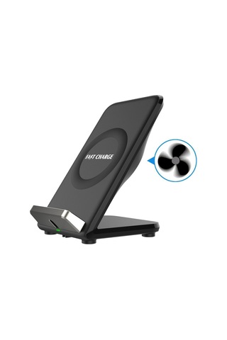 Dikey Hızlı Şarj Cihazı Cep Telefonu Cep Telefonu Şarj Cihazı Kullanışlı Şarj Cihazı - Fanlı Siyah