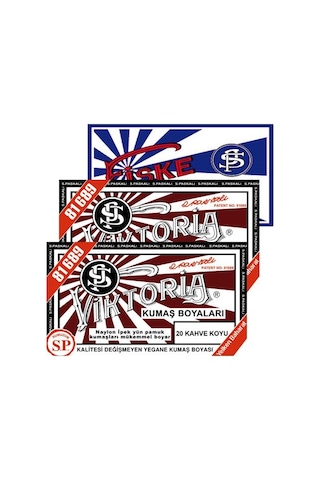 Viktoria Kumaş Boyası Koyu Kahve 2Pk+Fiske Sabitleme 1Pk