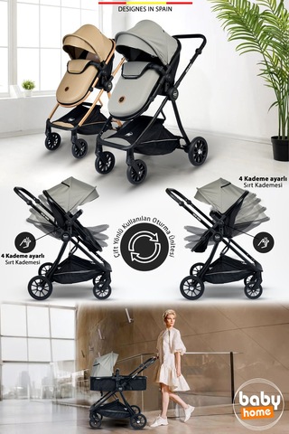 Baby Home Yeni Full Takım 10 In 1 1010 Travel Sistem Bebek Arabası Anne Yanı Park Yatak Beşik Ve Ana Kucağı