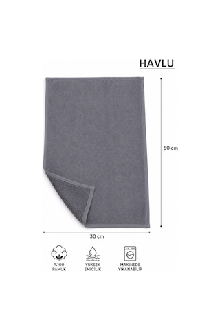 10 Adet Mutfak Havlusu El Yüz Havlusu Gri