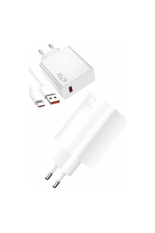 Mey İthalat Beyaz Ultra Plus Hızlı Şarj Seti Şarj Adaptörü Ve Kablosu 67w 83523793