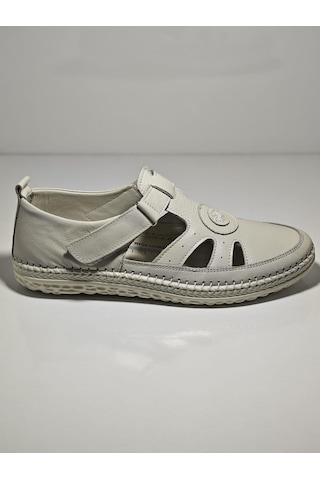 Voyager Z520 Kadın Günlük Deri Comfort Sandalet Krem