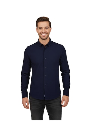 Advante Erkek Spor Slim Fit Uzun Kol Petek Fitilli Gömlek Bgl-st04824 Lacivert