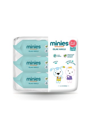 Minies Islak Havlu 3x72'li - 7 Adet Tarı 7'li Set