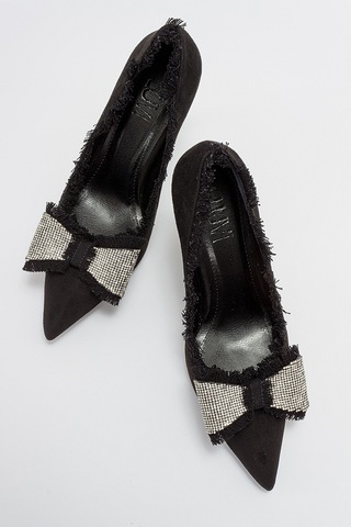 Luvishoes Vegas Siyah Süet Kadın Topuklu Ayakkabı Sıyah Suet