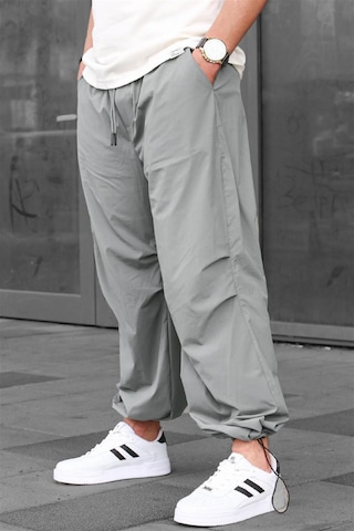 Madmext Boyalı Gri Regular Fit Erkek Paraşüt Pantolon 6504-boyalı Gri Açık Gri