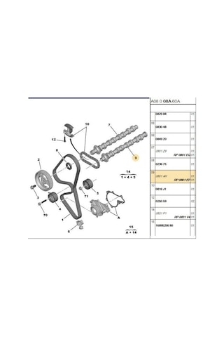 Eksantrik Mili Egzoz 206 207 307 Partner Dw6 Est14058-0801ep