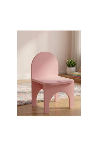 Montessori Mdf Çocuk Sandalyesi, Modern Tasarım, Güvenli Ve Dayanıklı Ahşap Çocuk Sandalyesi Pembe