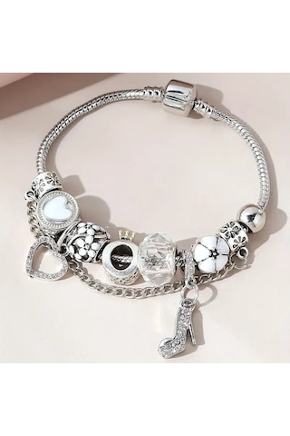Worldshop Kristal Şık Stiletto Topuklu Charmlı Bileklik