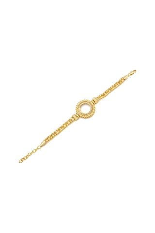 Altın Kaplama İmitasyon Zirkon Taşlı Arpa Modeli Çeyrek Çerçeve Bileklik Blk-1162 Altın