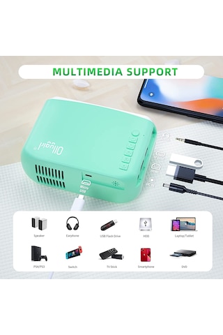 Jenerik Mini Projektör Ev Sineması Taşınabilir Yükseltme 1080P Desteklenir