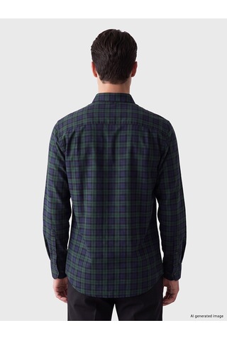 Lcwaıkıkı Classic Yeşil Regular Fit Ekose Gabardin Erkek Gömlek
