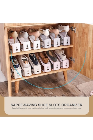 Kosona Ev İçi Plastik Ayaklık Organizörü, Uzun Ömürlü, Yer Tasarruflu, Yüksek Dayanıklı, Kaymazsız, Ayarlanabilir Yükseklikli Çift Ayaklık Tutucu Gri