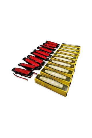 Ahmet Otomotiv Sanel 10 Adet 6 Ledli Kırmızı Parmak Led 12v Lamba Basamak Aydınlatma