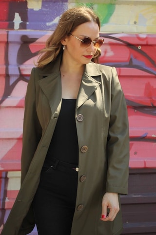 Moda Berray 1670 Düğmeli Cep Detaylı Bondit Ceket Haki