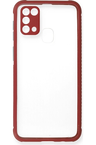 Newface Samsung Galaxy Uyumlu M31 Kılıf Miami Şeffaf Silikon Semeglbl - 56 - Fuşya