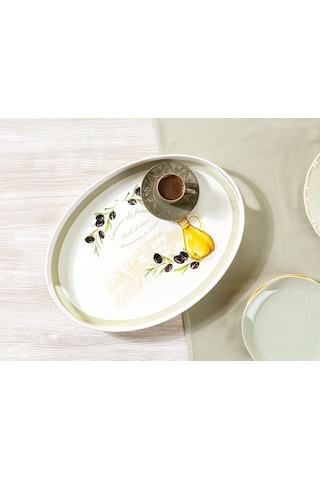 Madame Coco Olive Oval Tepsi 1kteps179330x42x4cm-beyaz