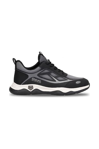 Voyager E087t Erkek Deri-tekstil Klasik Sneaker Siyah - Gri
