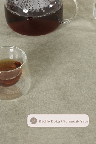 Elart Soft Masa Örtüsü Kadife Dikdörtgen 150x220 Cm Adaçayı Adaçayı