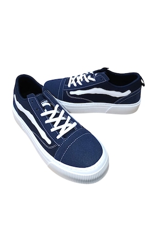 Noka Vespa Erkek Denim Keten Sneaker Ayakkabı Lacivert