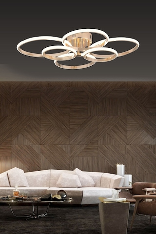 Pl 02 6 Model Gold 3 Renkli Salon Ve Oturma Odası İçin İdeal Alüminyum Avize, 75x10 Gold