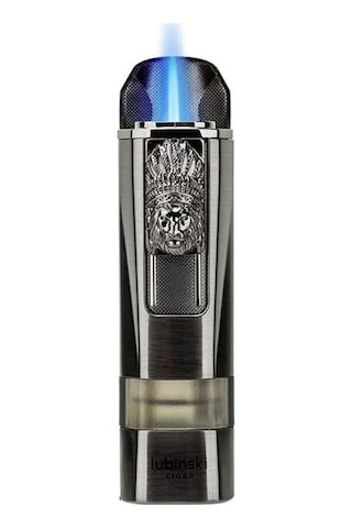 Lubinski Lion Sehpalı Delicili Tek Torch Puro Çakmağı Silver Lb-148