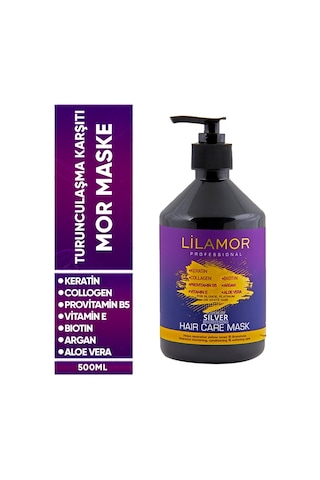 Lilamor Turunculaşma Karşıtı Sarı ve Gri Saçlar için Silver Maske 500 ML