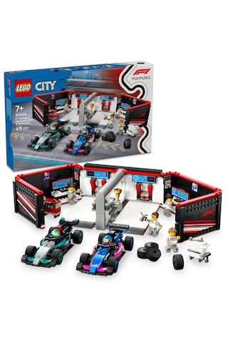LEGO® City F1® Garajı ve Mercedes-AMG ve Alpine Arabaları 60444 -7 Yaş ve Üzeri Çocuklar için Yarış Arabası İçeren Oyuncak Yapım Seti(678P)