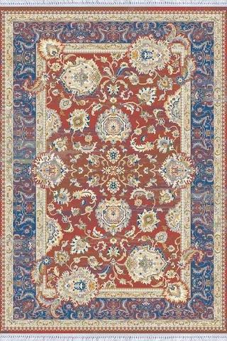 Kiremit Çerçeveli Dokuma Pamuk Taban Kaymaz Kilim Klm284n11