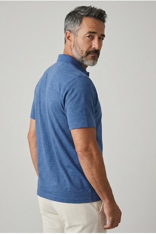 Erkek Yakalı Cepli Koyu Mavi Penye Tshirt