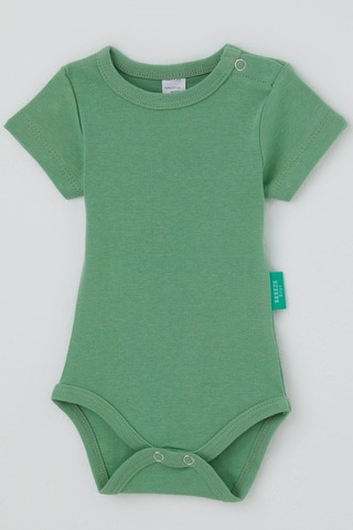 Breeze Erkek Bebek Çıtçıtlı Kısa Kollu Zıbın Body Basic 0-9 Ay , Mint Yeşili