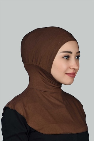 Altobeh Kadın Tesettür Pratik Boyunluklu Hijab - Sporcu Bone Çikolata