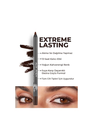 Alix Avien Uzun Süre Kalıcı Suya Dayanıklı Akma Dağılma Yapmayan Kahverengi Göz Kalemi Extreme Coffe Bean
