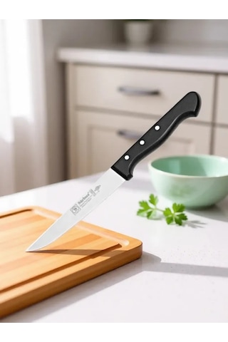 Sürmene Et Ekmek Mutfak Bıçağı 24 Cm Paslanmaz Çelik Dilimleme Doğrama Kesim Bıçağı Sürbisa 61003 Siyah