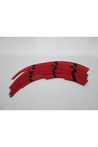 Lastik Yazısı Kırmızı Yanak Şerit 2.5 Cm Ürün 4 Adet + Yapıştırıcı Tutkal