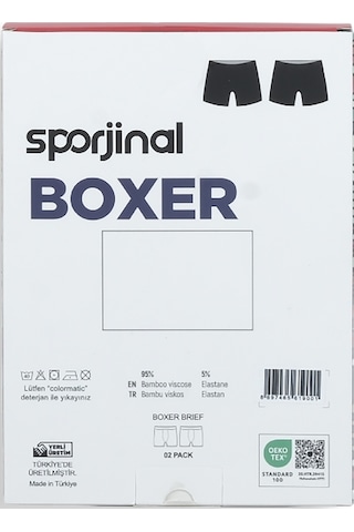 Sporjinal Erkek Siyah 2'li Boxer Bbu-p221 Siyah