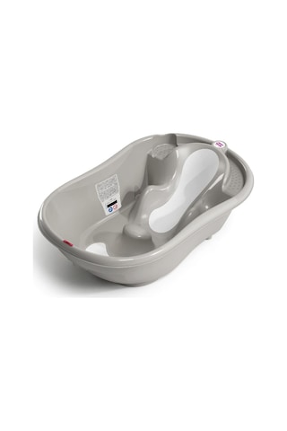 Okbaby Onda Evolution Dijital Termometreli Çift Yönlü Bebek Küveti A.Gri + Splash Bebek Duşu