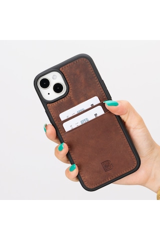 Bouletta Apple Uyumlu iPhone 15 Plus Deri Arka Kapak Fxcp G2