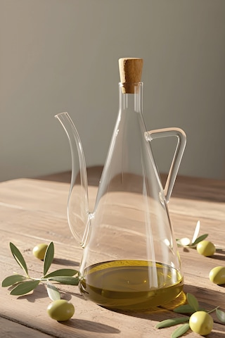 Premium Cam Yağdanlık 500 Ml Damlatmaz Zeytinyağı Şişesi Şeffaf