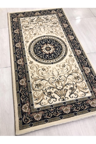 Saray Halı Klasik 11105 R 80X150 Krem Lacivert Küçük Ölçü Halı !