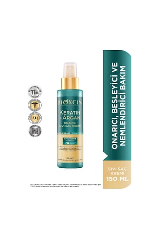Bioxcin Keratin & Argan Onarıcı Sıvı Saç Bakım Kremi 150 Ml Yıpranmış Hasar Görmüş Saçlar